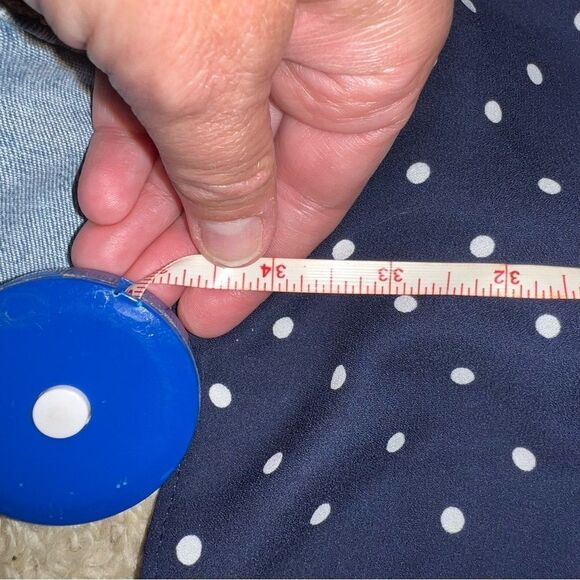 Express Navy Blue Polka Dot Midi Dress with Flutter Sleeve size S - Picture 2 of 8